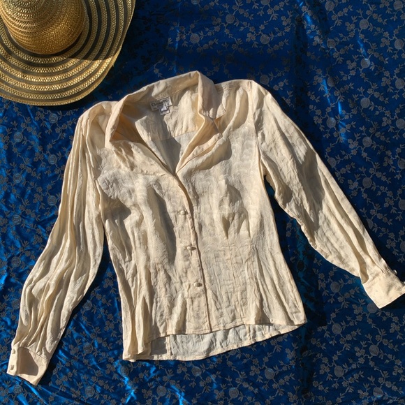Vintage Christian Dior Silk Clouds Blouse - Picture 1 of 8